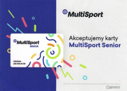 Akceptujemy karty MultiSport Senior